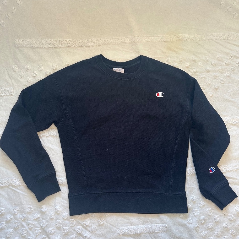 Champion Reverse Weave Crewneck in Black 🖤